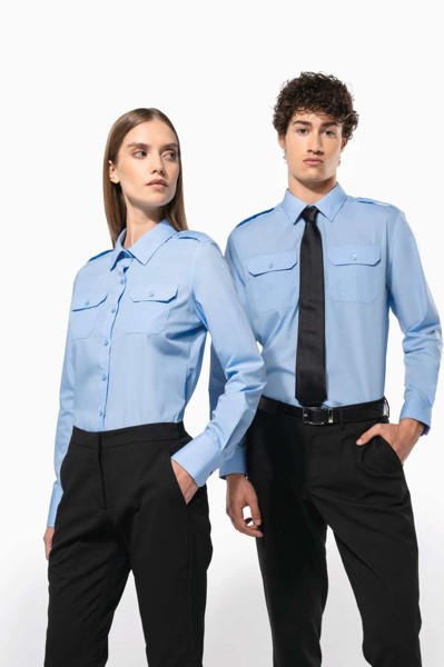 Ladies’ Long-Sleeved Pilot Shirt - White / L