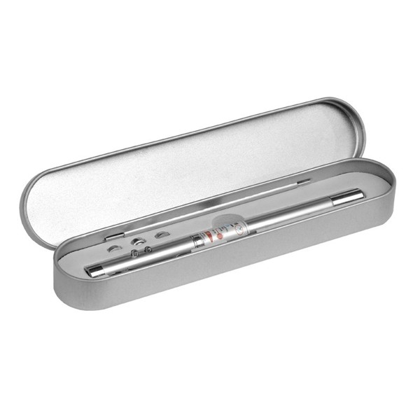 4-Function Pointer Pen with laser pointer - Silver