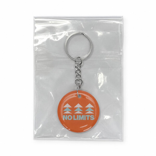 Round Pre-programmed NFC keyring with doming - M3 flat split ring / Individual polybag / Rewritable