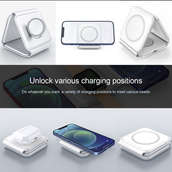 Foldable wireless charger 3 in 1