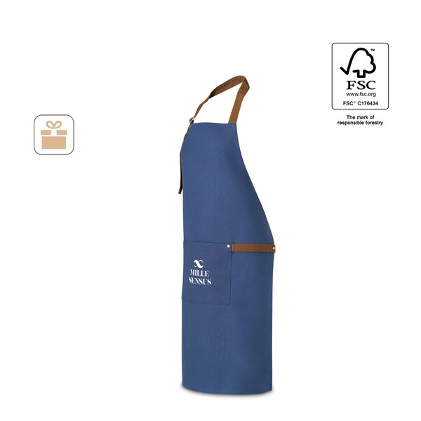 VESPER. Pregača od 100% pamuka (300 g/m²) s metalnim detaljima - Crna