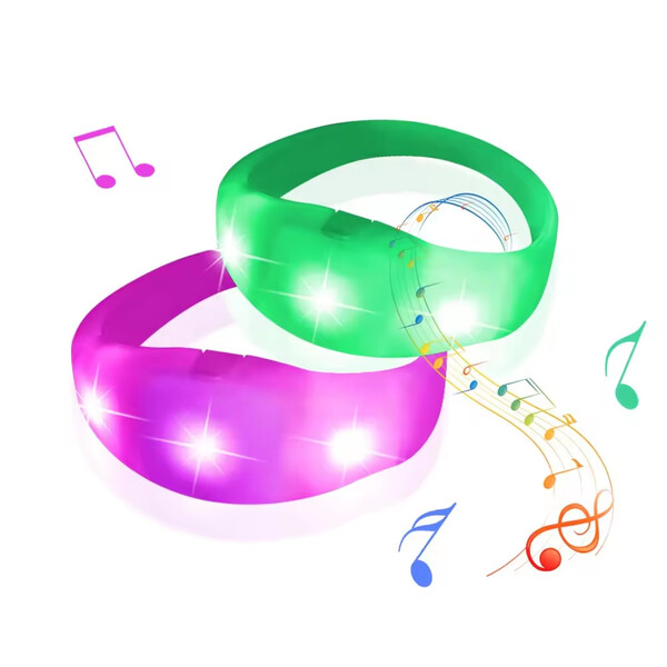 LED bracelet with sound or motion activation - WHITE