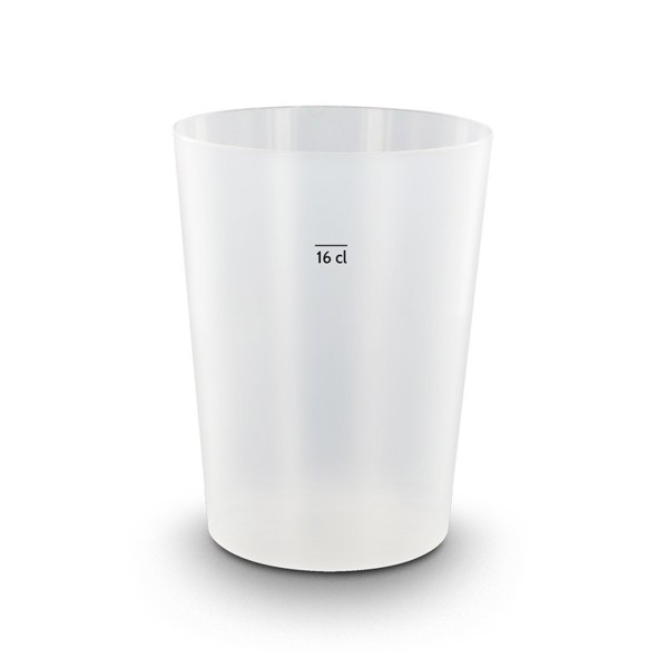 GOBELET PLASTIQUE REUTILISABLE (PP) 22 cl RAS BORD - Blanc opaque