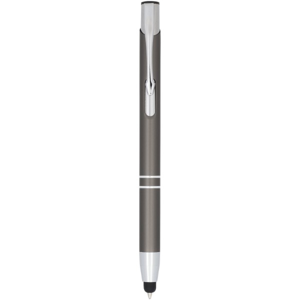 Moneta anodized aluminium click stylus ballpoint pen - Silver / Grey