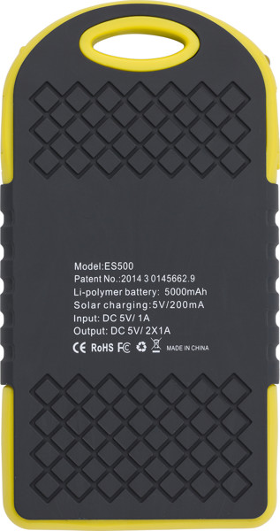 Power bank solaire, 4 000mAh Aurora - Yellow