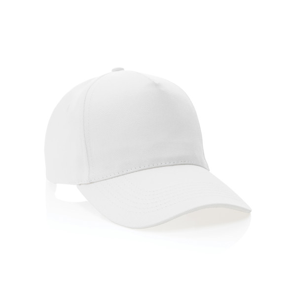Impact 5panel 280gr Recycled cotton cap with AWARE™ tracer - White