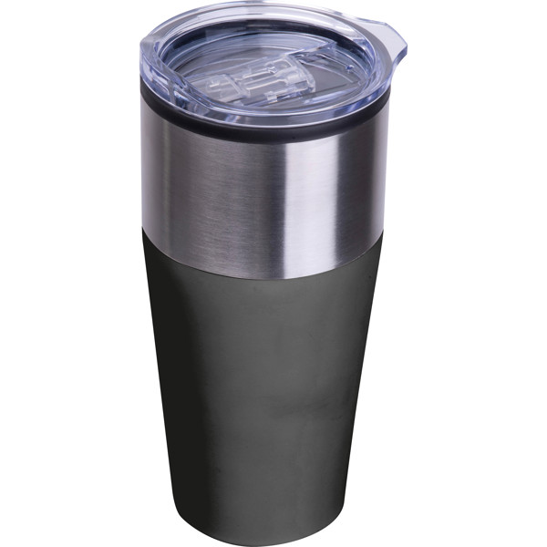 JORDAN Termohrnček s plastovým vnútrom, 600 ml - Black