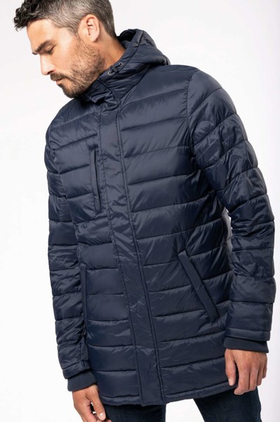 Men's Lightweight Hooded Padded Parka - Black / S