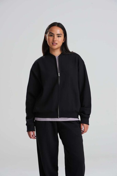 Signature Heavyweight Bomber Sweat - Deep Black / S