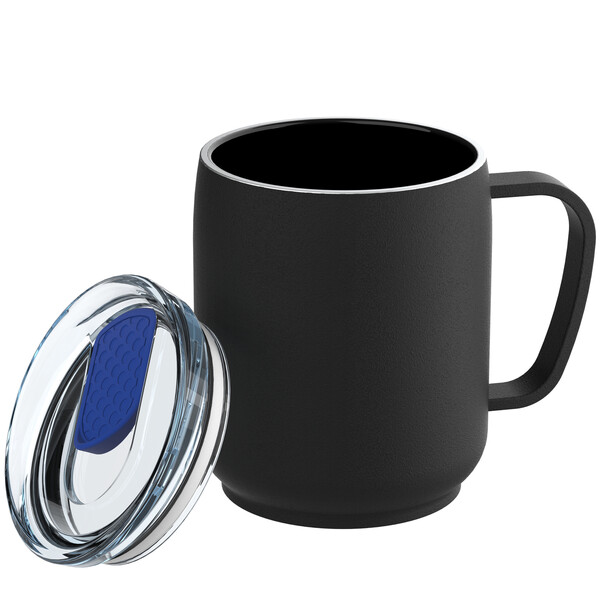 myNIZZA CERAMIC - Mug: black, Lid: blue