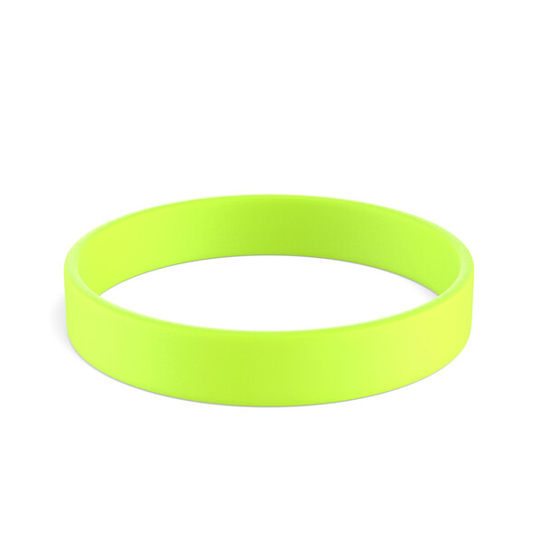 Gepersonaliseerde siliconen armbanden (12mm width) - Levendig limoengroen / 18x1.2x0.2cm