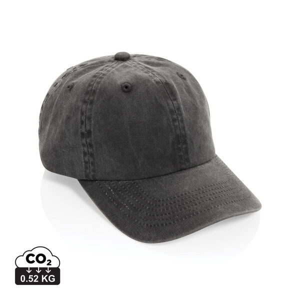 BEAU AWARE™ Washed 6 panel 270gsm cotton twill cap - Black