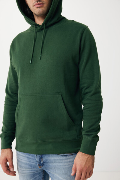Ľahká mikina s kapucňou IQONIQ Rila z recykl. bavlny - Forest Green / XXL