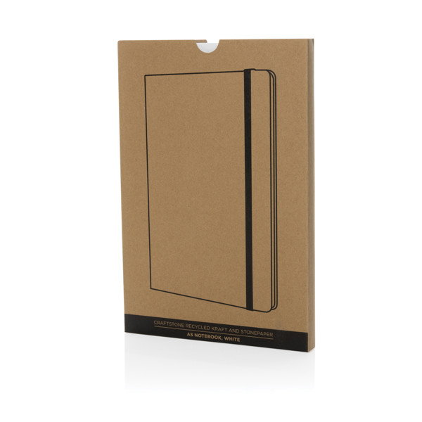 Craftstone A5 recycled kraft and stonepaper notebook - White