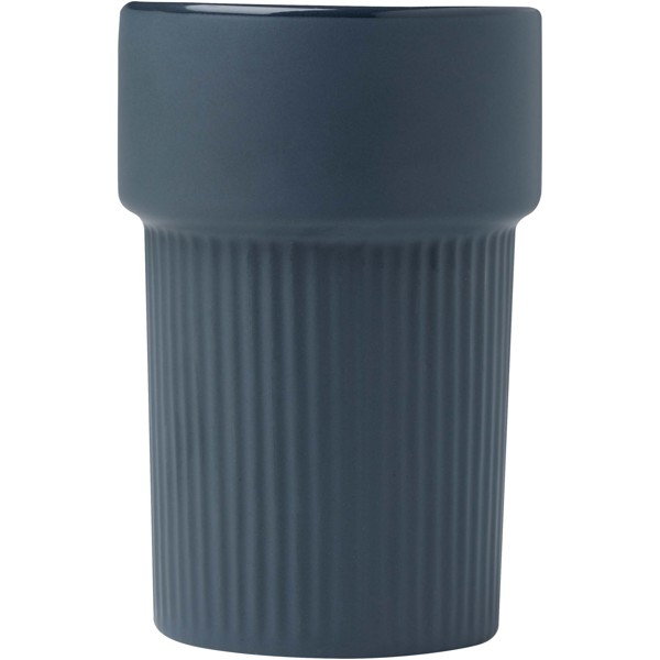 Gobelet Fika de 340 ml avec couvercle en bambou - Bleu hale
