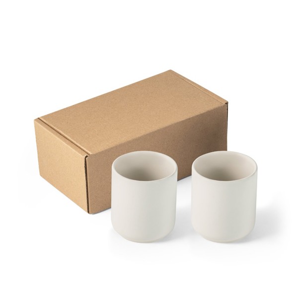 OWENS. Set of ceramic cups 280 mL - Pastel White
