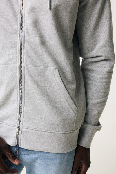 Mikina na zips s kapucňou Iqoniq Abisko z recykl. bavlny - Heather Grey / XS