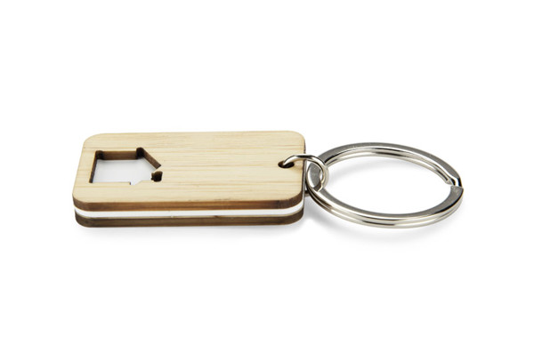 Bamboo keychain CARVE - white