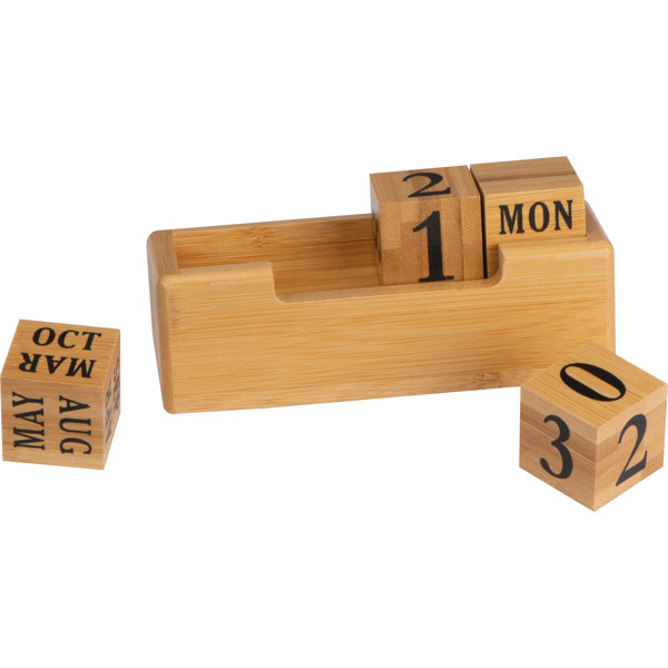 ANNABELLE Calendar perpetuu din bambus - Beige