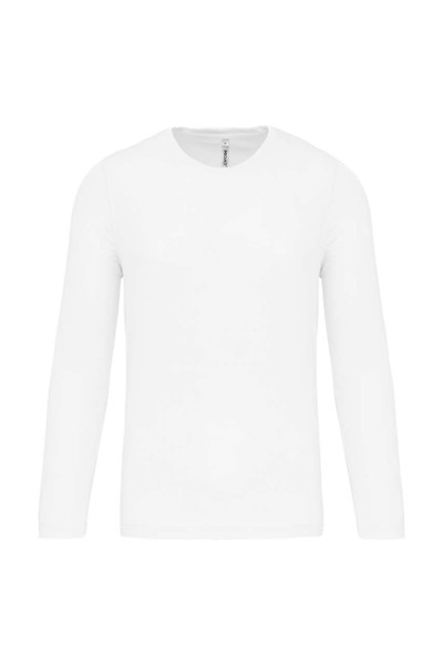 Men's Long-Sleeved Sports T-Shirt - White / L