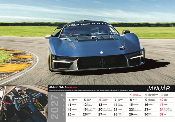 Nástenný Kalendár Fast Cars 2027