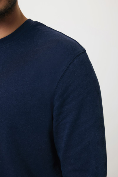 Sweater à col rond en coton recyclé Iqoniq Zion - Bleu Marine / XXS
