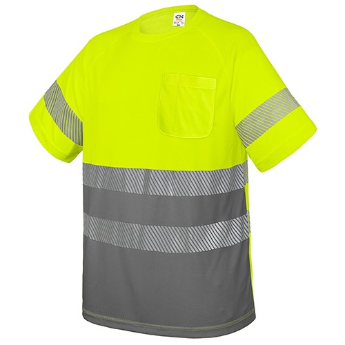 T-SHIRT WITH POCKET AND ELASTIC REFLECTIVE BANDS "QVO"
