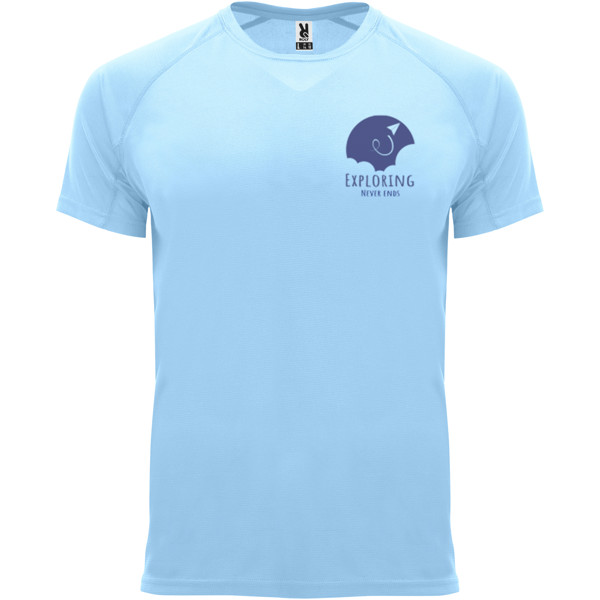 T-shirt Bahrain en maille piquée à manches courtes pour homme - Bleu ciel / XL