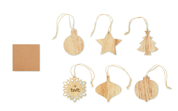 Set of wooden Xmas ornaments Chriset