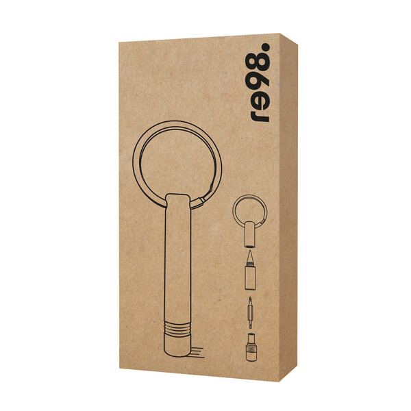 Key ring with endless pen and screwdriver PORTO TOOL - black