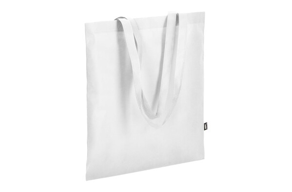 R-PET Sac de transport non tissé à longues poignées 38 x 42cm 75g/m² - Blanc