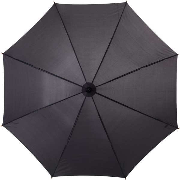 Jova 23" umbrella with wooden shaft and handle - Solid Black