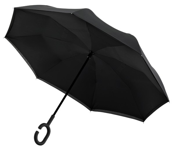 FALCONETTI - Parapluie Inside Out - Manuel - Impermable au vent -  105 cm - Noir / Noir
