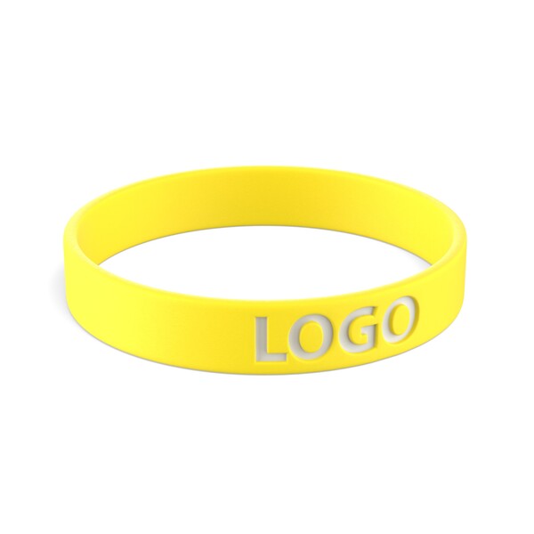 Customised silicone wristbands (12mm width) - Bright Canary Yellow / 18x1.2x0.2cm