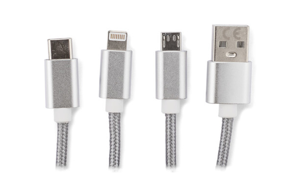 3 in 1 USB cable TAUS - silver