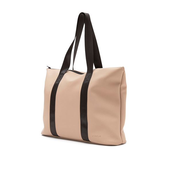 Vinga Baltimore tote bag, 16.5L, nubuck PU - Greige