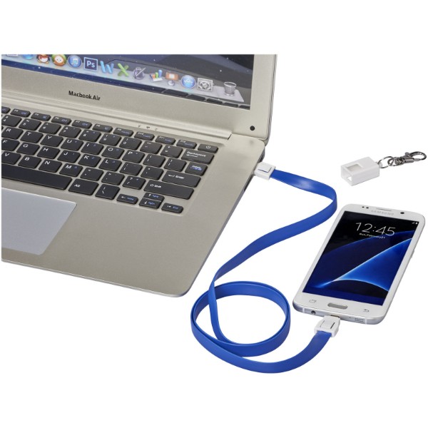 Longy 2-in-1 charging cable with clip - Royal Blue