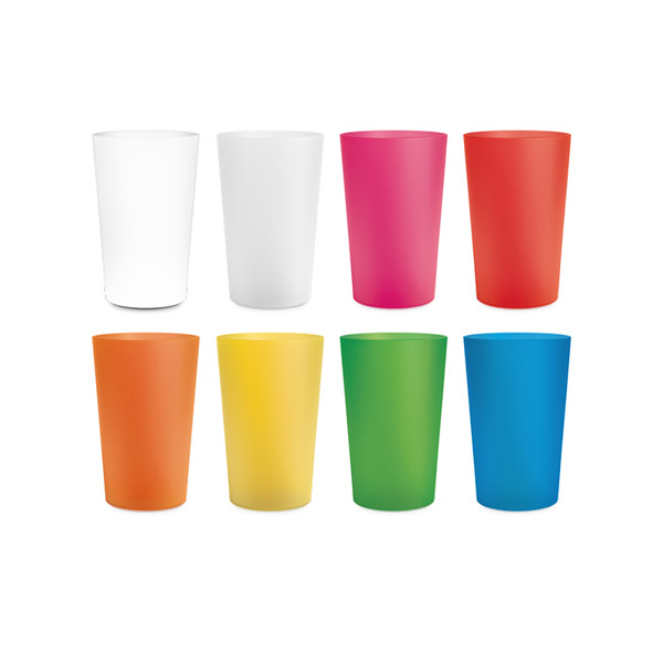 GOBELET PLASTIQUE REUTILISABLE 39 cl RAS BORD - Blanc opaque
