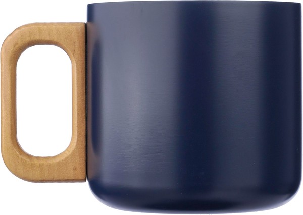 Mug Dwight | Inox recyclé | Manche en bois | 400 ml - bleu