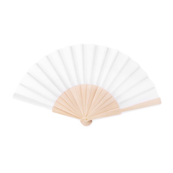 Manual hand fan Fanny Wood - White