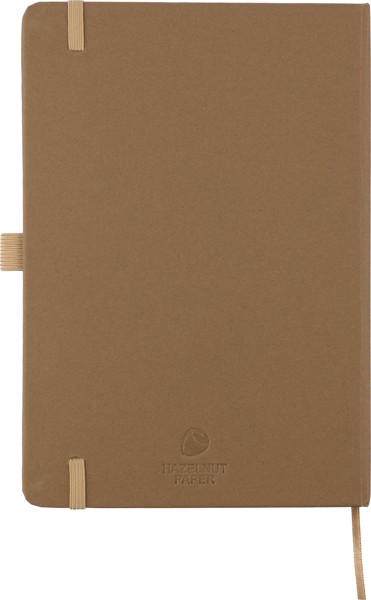 Caderno em cartão e biorresíduos reciclados A5 Gertrud - Brown