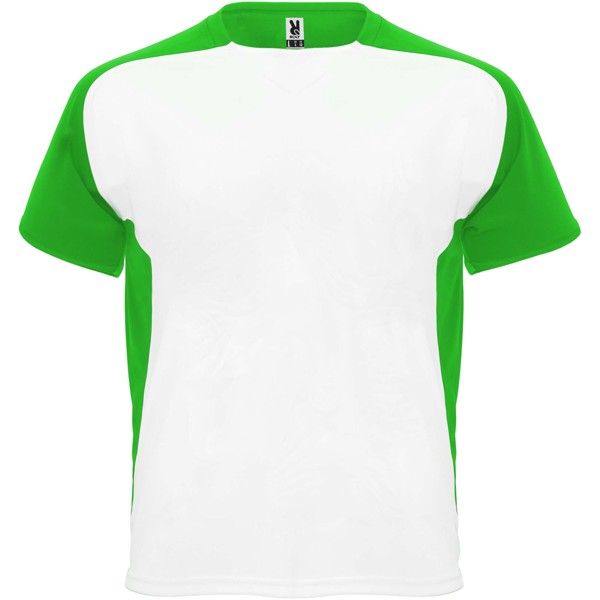 T-shirt de sport Bugatti à manches courtes pour enfant - Blanc / Vert fougère / 16