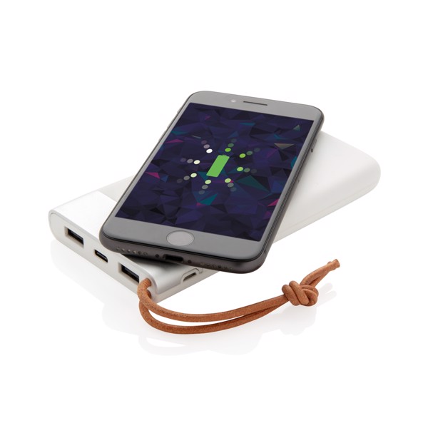 Aria powerbank 8000 mAh, 5W brezžično polnjenje - Bela