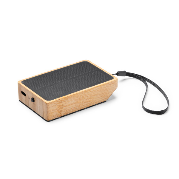 Personalised Bluetooth speaker bamboo and RPET 3W with solar charging