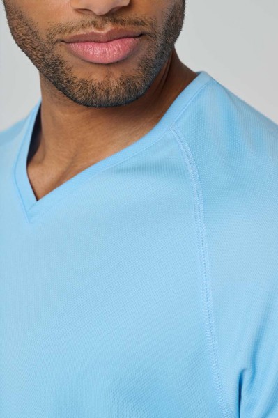 Men’S V-Neck Short-Sleeved Sports T-Shirt - White / 3XL