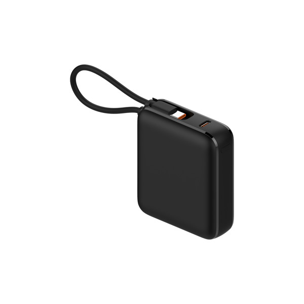 Compact 10000mAh power bank with LED display - WHITE
