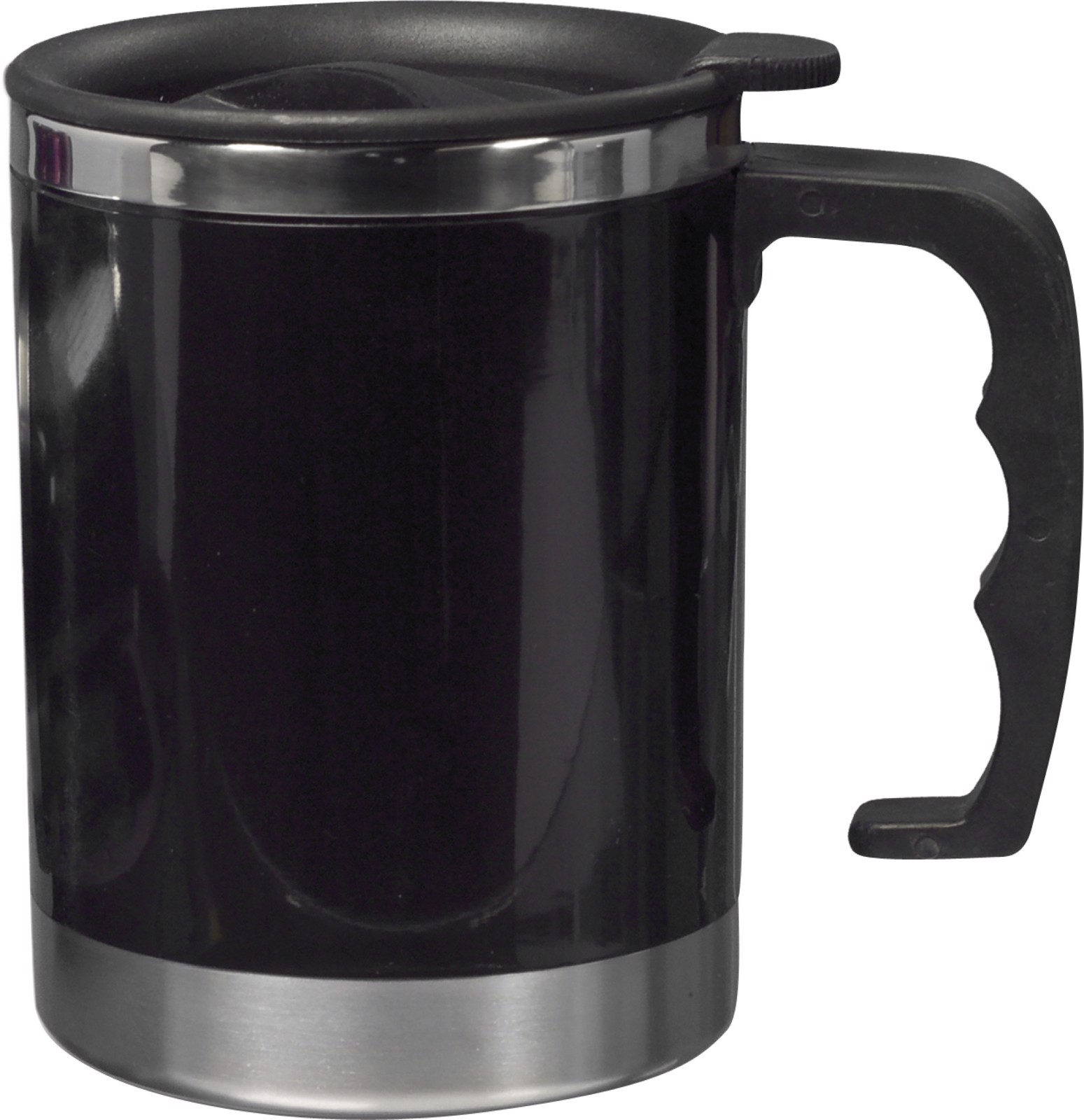 Stainless steel and AS double walled mug - Black