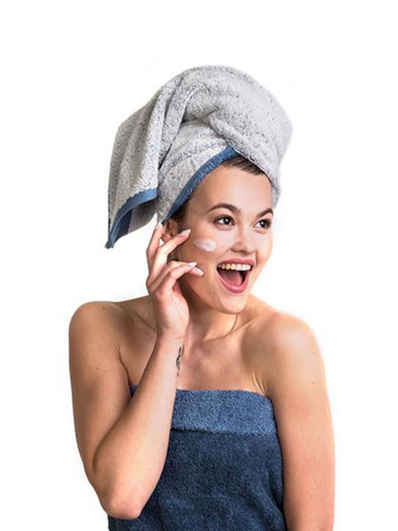 Double Color Towel 100X150 - White / Captain's Blu