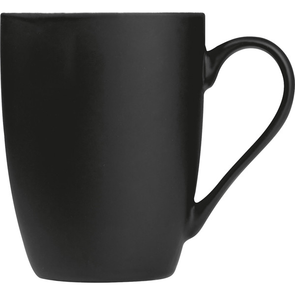 Rubberized ceramic mug JUDYTA - Black