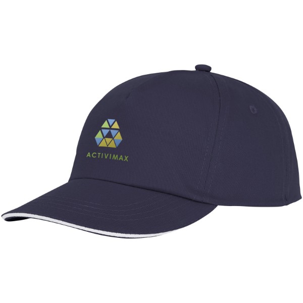 Cappellino con visiera sandwich Styx a 5 pannelli - Navy